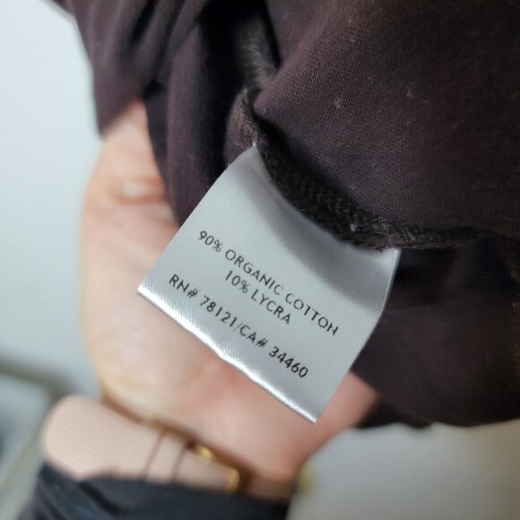 Eileen Fisher Small Dark Red Brown Long Sleeve Stretch Organic Cotton Midi Dress - Picture 5 of 5